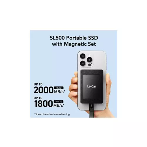 Lexar SL500 1TB USB 3.2 Gen 2 Portable SSD with Magnetic Set-gallery-1