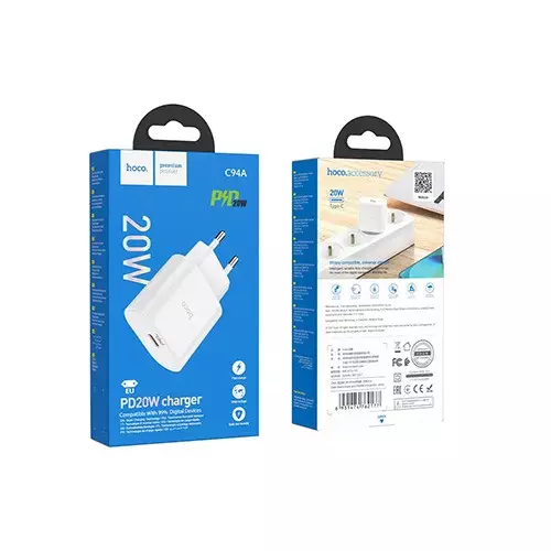 Hoco C94A Metro 20W PD EU Charger Adapter-gallery-1