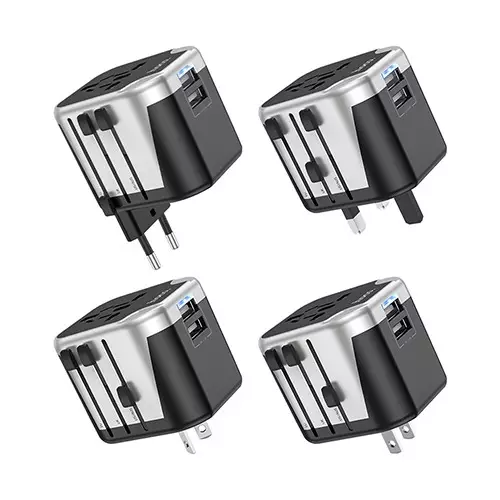 Hoco AC5 2USB + 1 Socket Universal Travel Charger-gallery-1