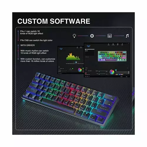 Aula F3261 RGB Hot Swap Blue Switch Wired Mechanical Gaming Keyboard (Black)-gallery-3