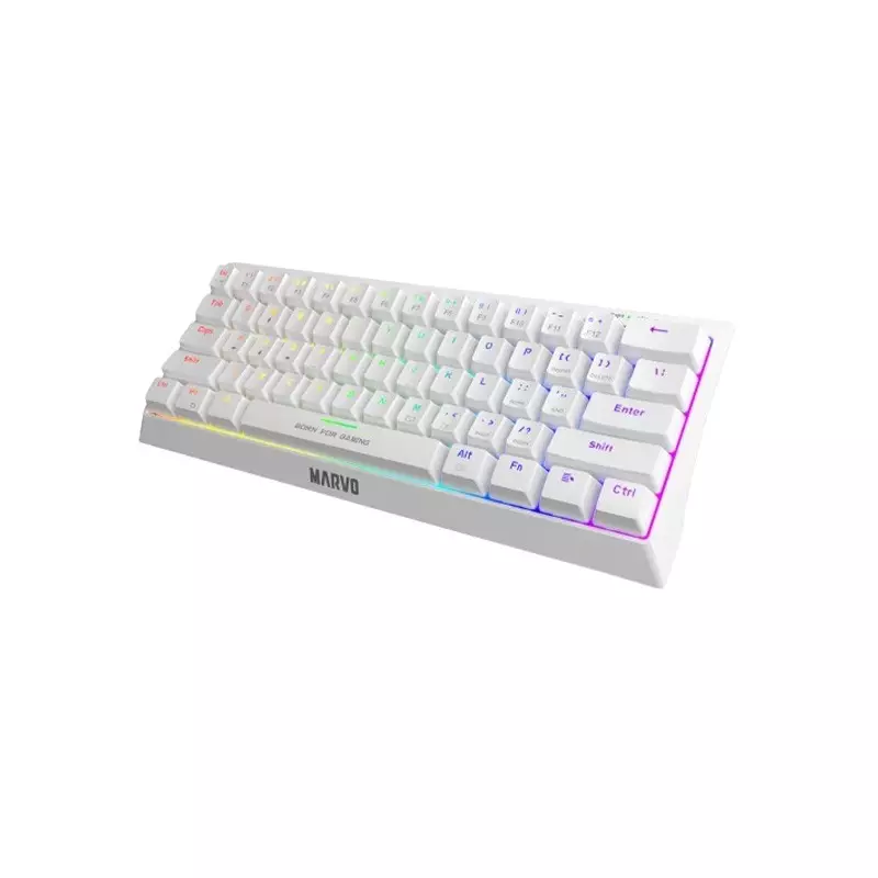 Marvo KG962G WH EN-R Wired Red Switch Mechanical Gaming Keyboard (White)-gallery-1