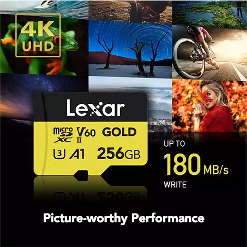 Lexar Professional GOLD 256GB microSDXC UHS-II Memory Card-gallery-1