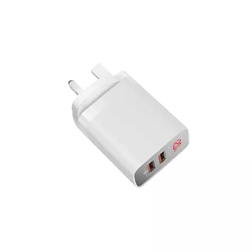 BASEUS CCJMHA-D02 MIRROR LAKE DUAL QC DIGITAL DISPLAY QUICK CHARGER (WHITE)-gallery-2