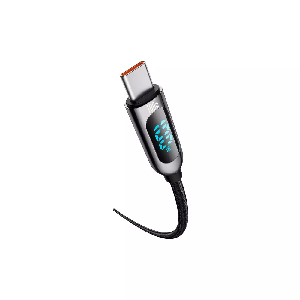 BASEUS 100W TYPE C TO TYPE C 1M FAST CHARGING CABLE WITH DIGITAL DISPLAY-gallery-1