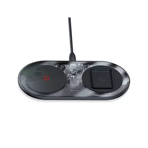 BASEUS TZWXJK-B01 SIMPLE 2-IN-1 TURBO EDITION 24W QI WIRELESS BLACK CHARGER WITH ADAPTER