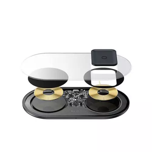 BASEUS TZWXJK-B01 SIMPLE 2-IN-1 TURBO EDITION 24W QI WIRELESS BLACK CHARGER WITH ADAPTER-gallery-2