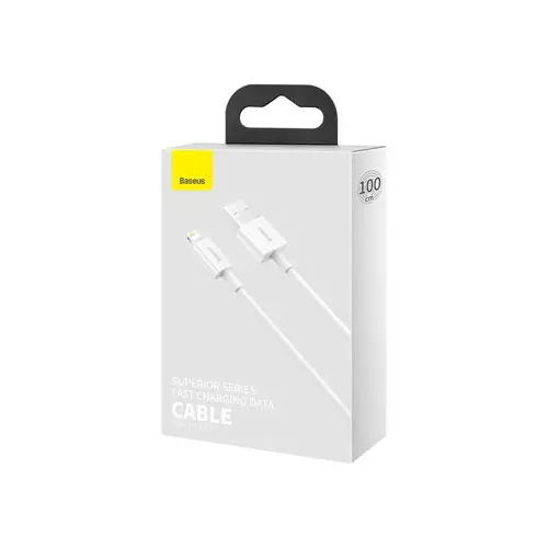 BASEUS CALYS-A02 SUPERIOR CABLE USB - LIGHTNING 2,4A 1 M WHITE-gallery-2
