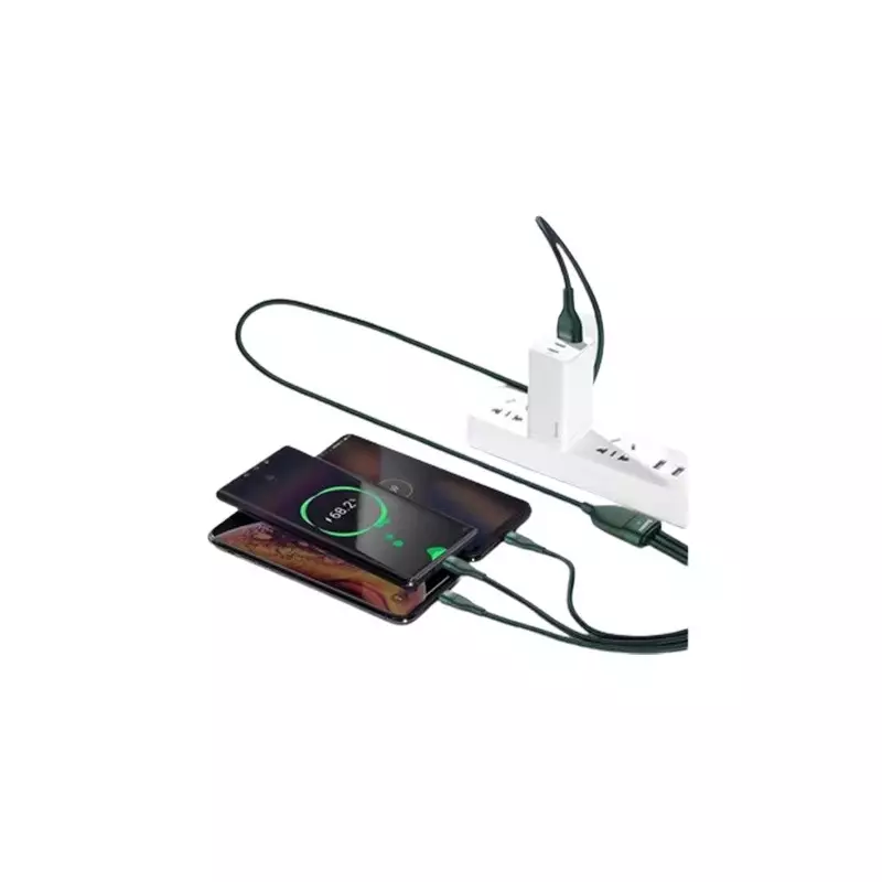 Baseus USB Male to Micro USB Type-C Male 1.2M Lightning Charging Data Cable (Green)-gallery-2