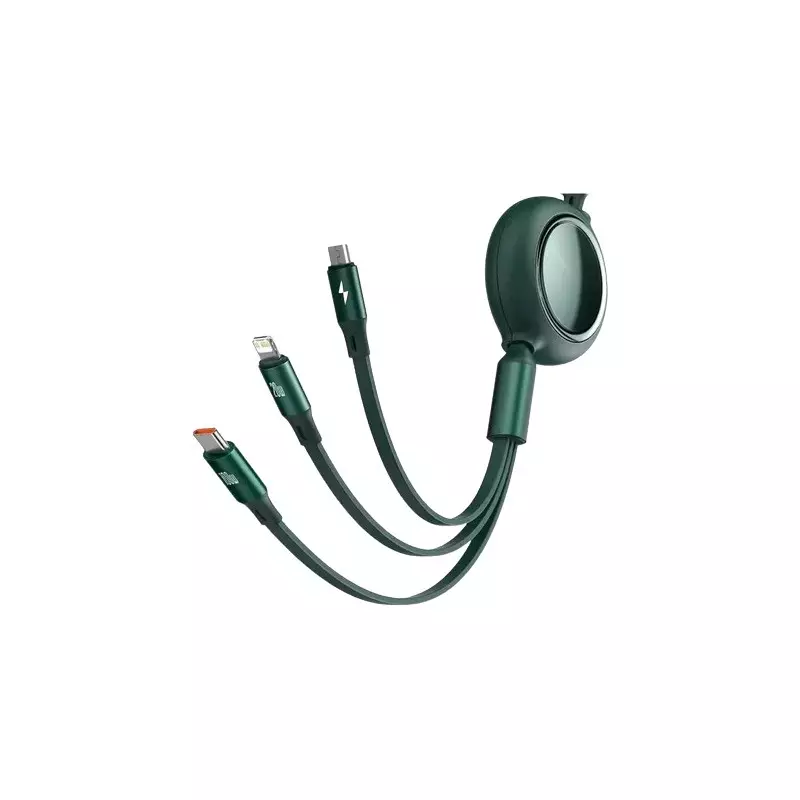 Baseus Type-C Male to Micro USB 1.2M Type-C Male Lightning Charging Data Cable (Green)-gallery-2