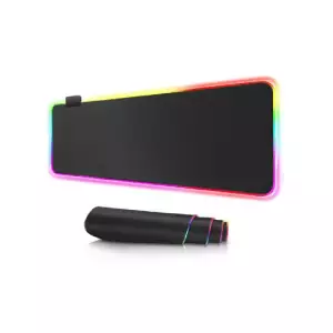 RK Royal Glowing Cool RGB Pure Black Color Waterproof XL Mousepad-gallery-1