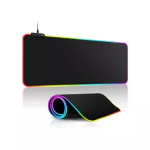 RK Royal GLOWING COOL RGB Pure BLACK COLOR WATERPROOF Large Gaming mousepad-gallery-1