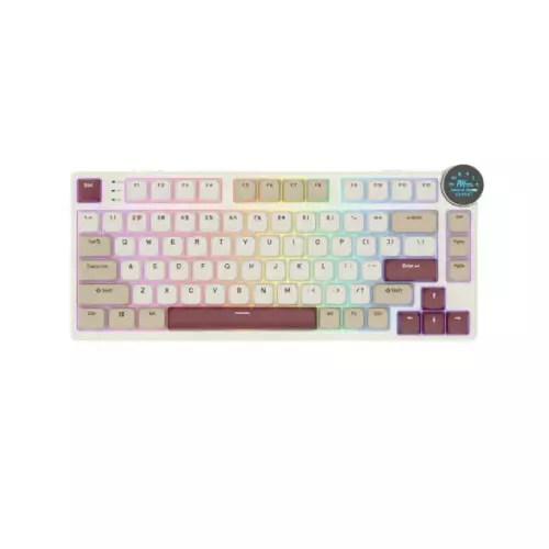 Royal Kludge N80 Low-Profile Tri-Mode RGB Brown switches Mechanical Keyboard (Rosy Clouds)
