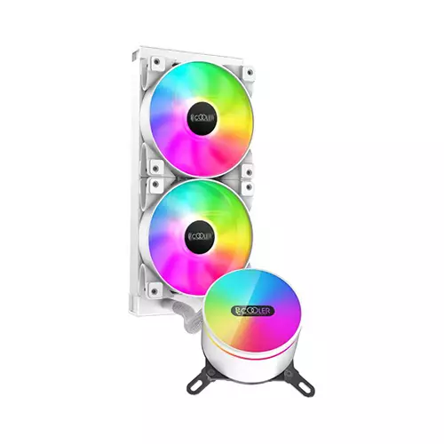 PCCOOLER GI-CX240 240mm ARGB AIO Liquid CPU Cooler (White)