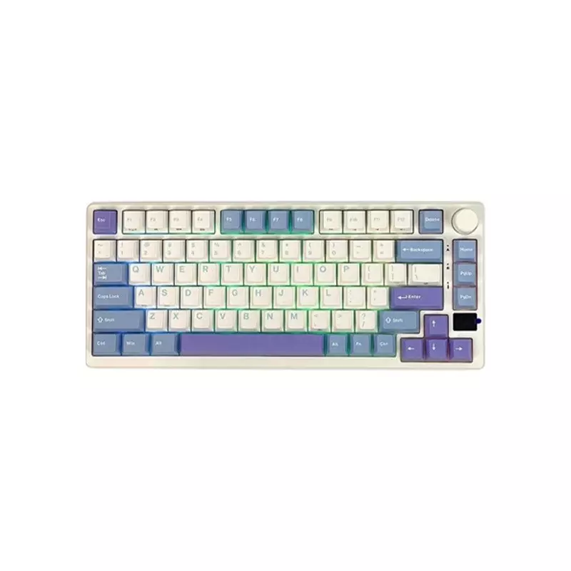 Royal Kludge RK M75 Tri Mode RGB Silver Switch Mechanical Gaming Keyboard (Taro Milk)-gallery-1