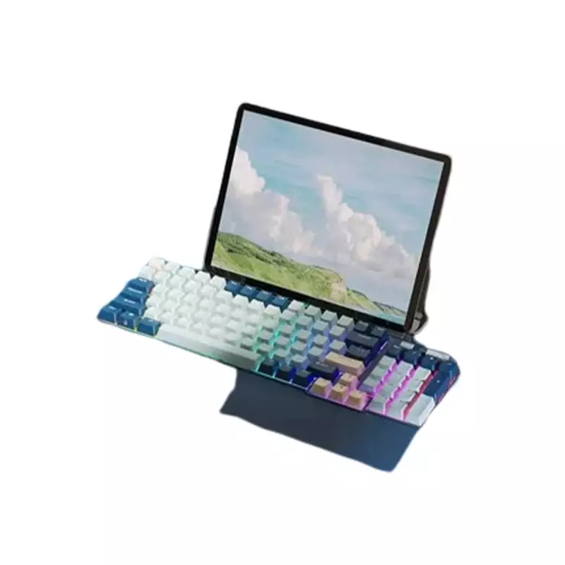 Royal Kludge RK96 Tri Mode RGB Hot Swap Red Switch Mechanical Gaming Keyboard (Forest Blue)-gallery-1