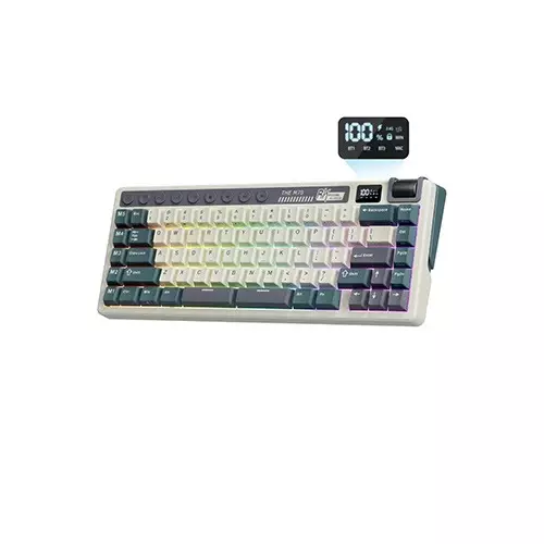 ROYAL KLUDGE RK M70 Hot Swappable Tri Mode Mechanical Gaming Keyboard Cream Switch-gallery-1