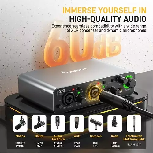 MAONO ProStudio PS22 USB-C Audio Interface (Gray)-gallery-4