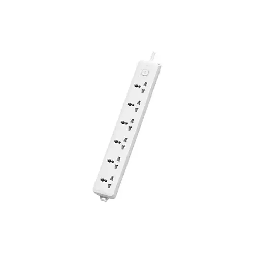 Deli CT705 2 Pin 6 Port 3 Meter Power Strip White