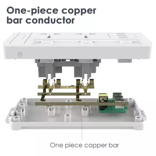 Deli CT411 2 Pin 4 Port 2 Meter Power Strip-gallery-1