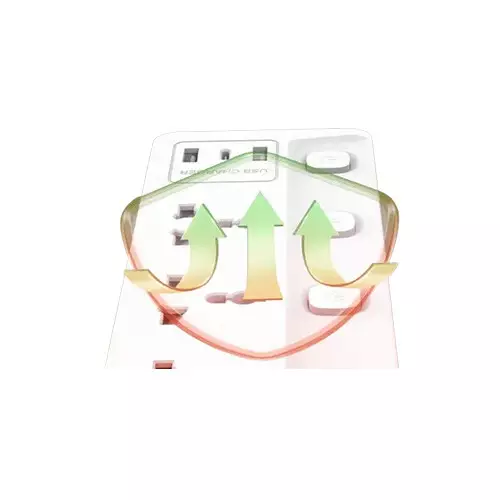 Deli CT711 4 Port 2 Meter Power Strip (White)-gallery-1