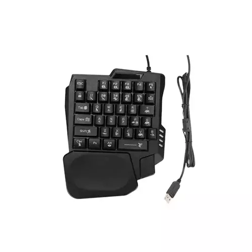 Jedel K601 RGB Portable Mini 35 Keys Single Hand Wired Gaming Keyboard-gallery-1