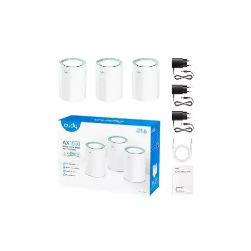 Cudy M1500 3-Pack AX1500 Dual Band Wi-Fi 6 Mesh System Router-gallery-1