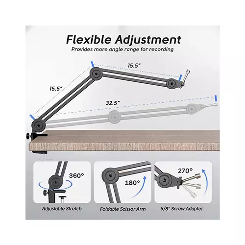FIFINE BM63 15.5 Inch Boom Microphone Arm Stand-gallery-1
