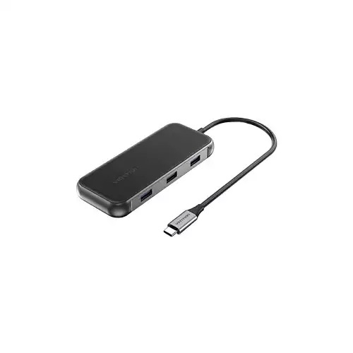 Vention TFKHB Type-C Male to Tri USB 3.0, HDMI, VGA, LAN Multiport Converter