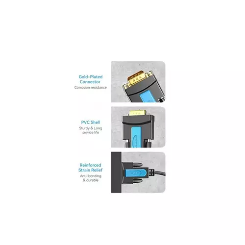 Vention VAS-C02-B150 1.5m USB To RS232 Serial Stylish Black Adapter-gallery-3