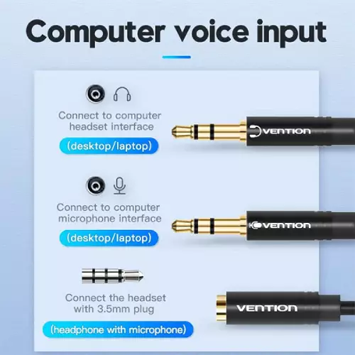 Vention BBTBY 2 in 1 3.5mm Audio Splitter Cable-gallery-1