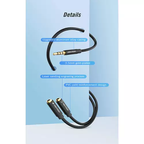 VENTION BBVBY 3.5mm to 2*3.5mm Stereo Splitter Cable-gallery-2
