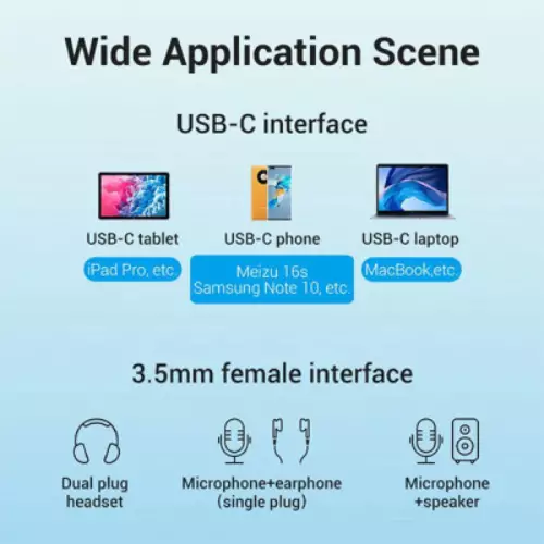 Vention BGPHY USB-C Male to TRS Audio & Mic Jack Converter-gallery-2
