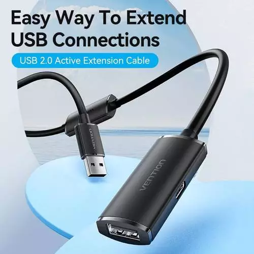 VENTION CBKBL USB 2.0 Type-A Male to Type-A Femalee Extension Cable 10 Meter Black-gallery-1