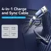 Vention CTLLG 4-in-1 Cotton Braided USB 2.0 5A Cable - 1.5M-gallery-1