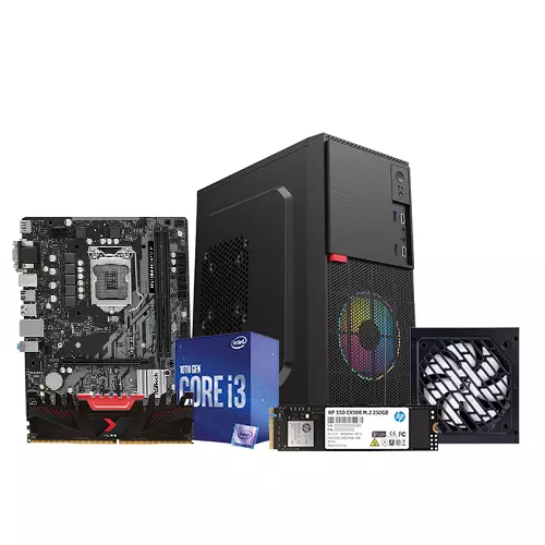 INTEL CORE i3 10TH GEN ASROCK H510M-HDV/M.2 8GB RAM 250GB PCIE CORPORATE PC