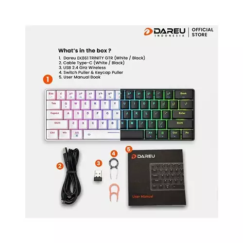 DAREU EK861 TRINITY GTR Tri-Mode Hotswap Mechanical Keyboard (Black)-gallery-3