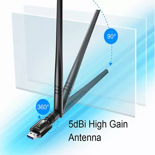 Cudy WU1400 AC1300 High Gain USB Wi-Fi Adapter-gallery-1