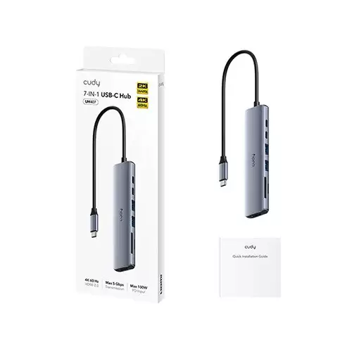 CUDY UH407 7-In-1 HDMI SD/TF 4K USB-C Hub-gallery-1