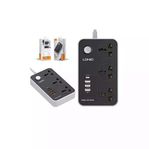 LDNIO SC3412 3 AC Outlets 3 QC 3.0 USB Port Universal Power Strip