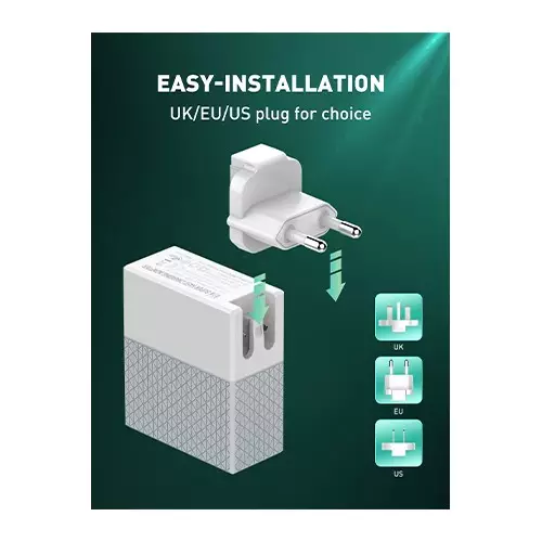 LDNIO A2620C 65W PD+QC3.0 Fast Charging Adapter with Universal Plug-gallery-1