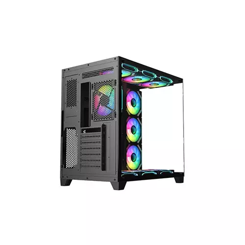 PC Power ICEBERG V3 10 Fans Mid Tower Gaming Casing (Black)-gallery-5