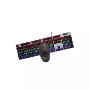Pc Power FLARE Combo RGB RED Switch Mechanical Keyboard And Mouse Combo (Black & Silver)-gallery-1