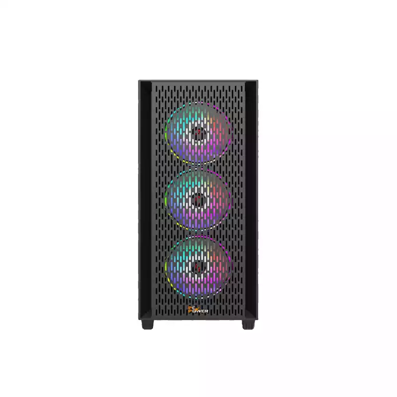 PC POWER FLOW DARK MESH DESKTOP GAMING CASING WITH 350WATT PSU