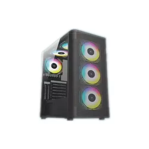 PC Power PP-GS2410 Crystal Glass DX Mesh ATX Desktop Gaming Case