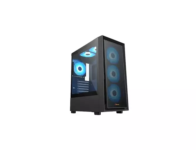 PC Power PP-GS2404V3 Crystal Glass V3 ATX Desktop Gaming Case (Black)