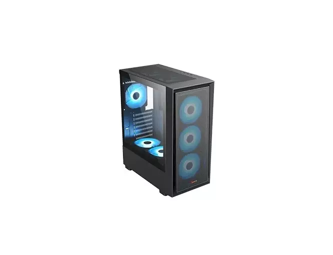 PC Power PP-GS2404V3 Crystal Glass V3 ATX Desktop Gaming Case (Black)-gallery-1