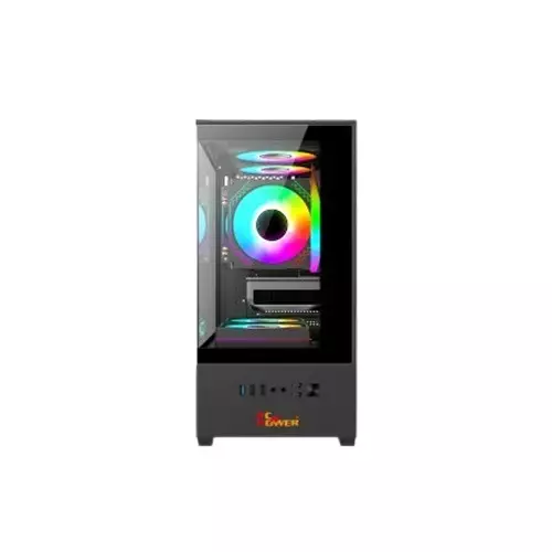PC Power River View M-ATX Gaming Case (Black)-gallery-2