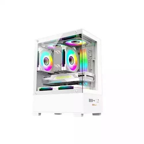 PC Power River View M-ATX Gaming Case (White)