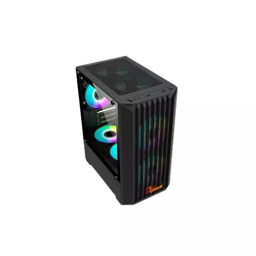 Pc Power Dark Breeze Mesh Mid Tower M-ATX Gaming Case (Black)-gallery-1