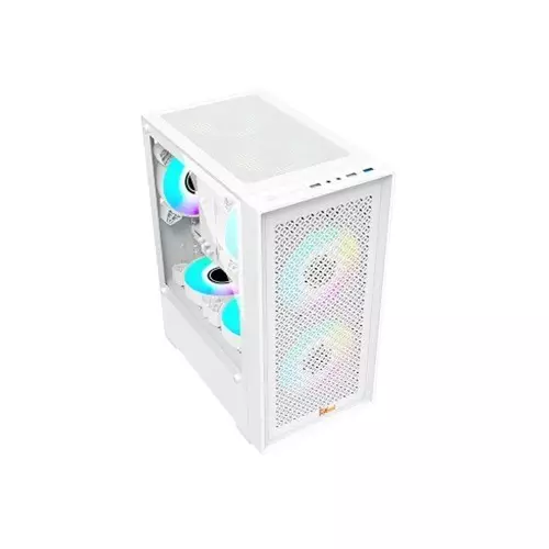 Pc Power Dark Flow Mesh X2 Mid Tower M-ATX Gaming Case (White)-gallery-2